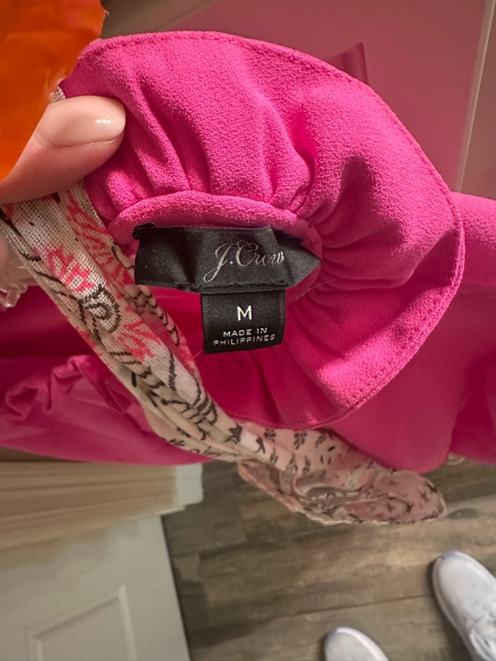 Ruffled Mock Neck Long-Sleeve Top - Hot Pink - Picture 3 of 3